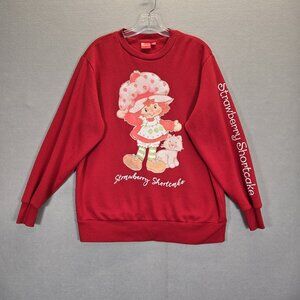 Strawberry Shortcake Sweater Sweatshirt Size XS  Red Long Sleeve Oversized